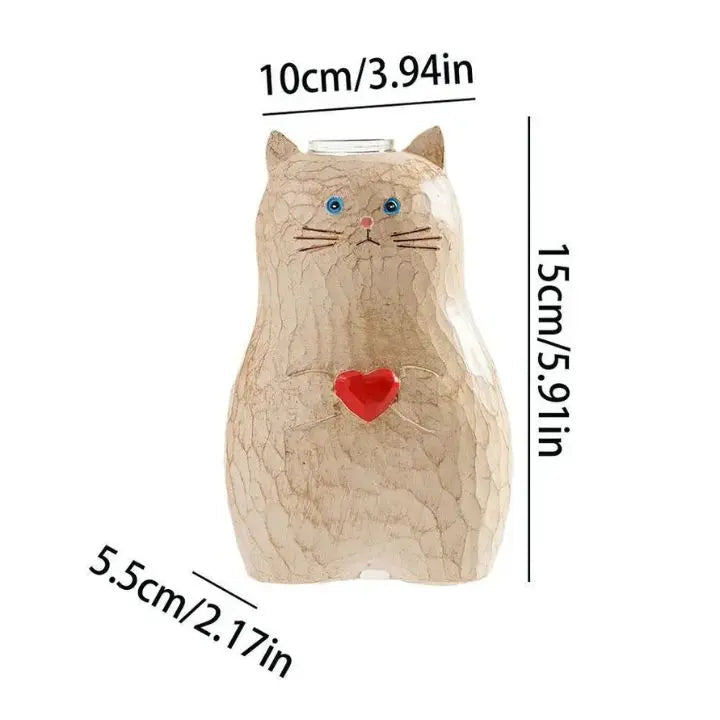 Avtoit | Cat wooden vase – Decor & gift for cat lovers