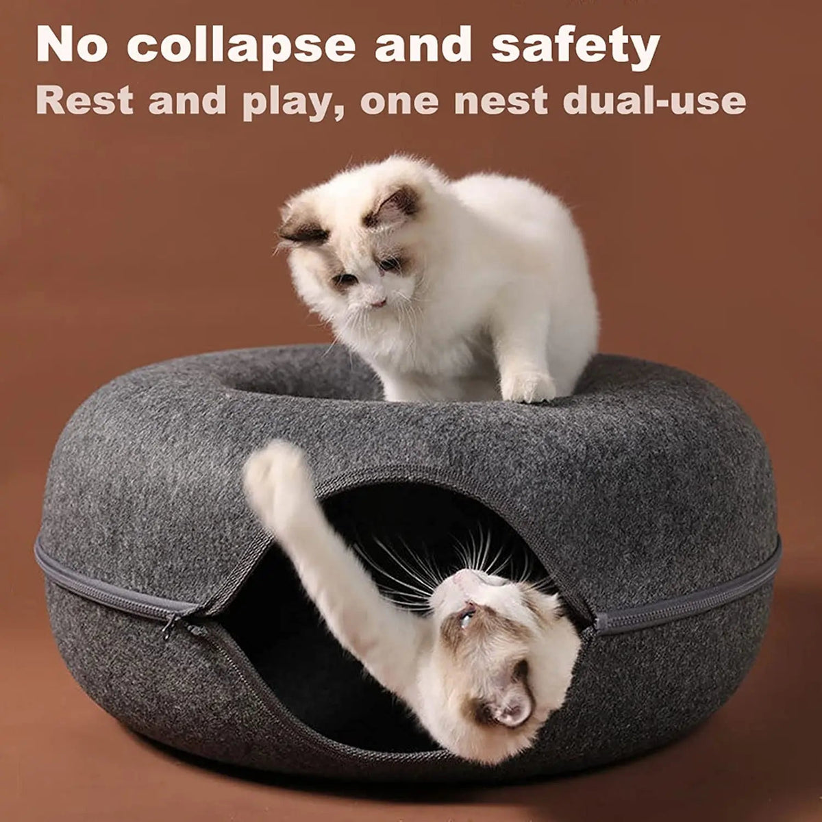 Avtoit | Cat tunnel bed made of wool felt – Play and retreat space