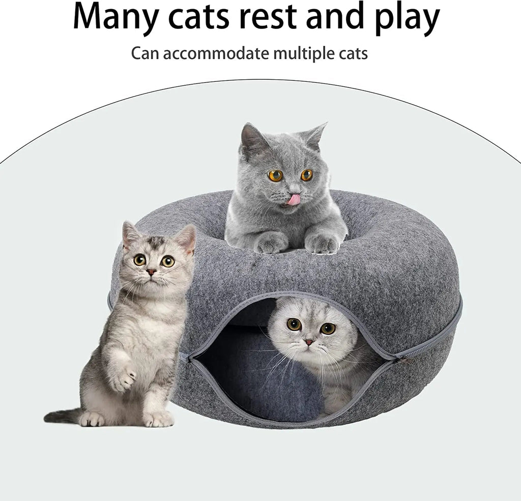 Avtoit | Cat tunnel bed made of wool felt – Play and retreat space