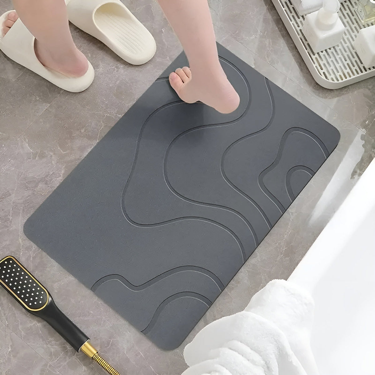Avtoit | Diatomaceous Earth Bath Mat | Non-slip Bathroom Rug 40x60 cm