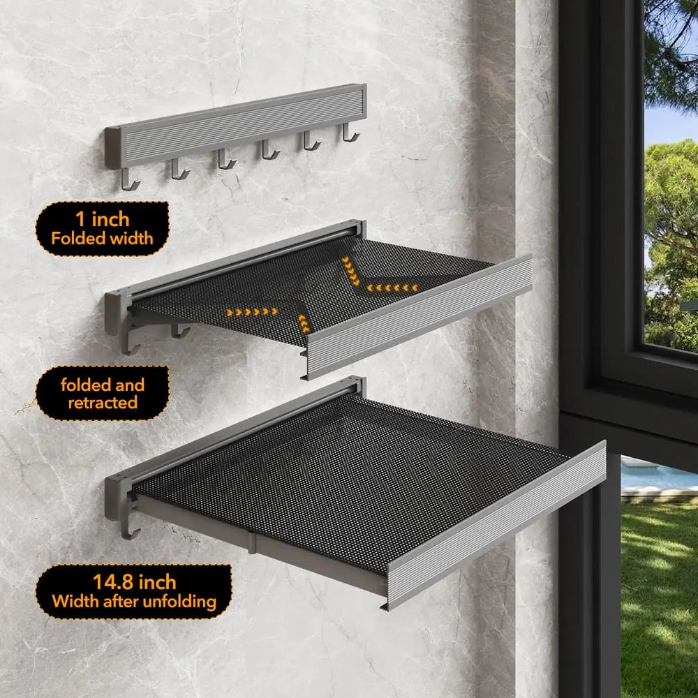 Avtoit | Foldable wall shelf for laundry – space-saving with double drying area