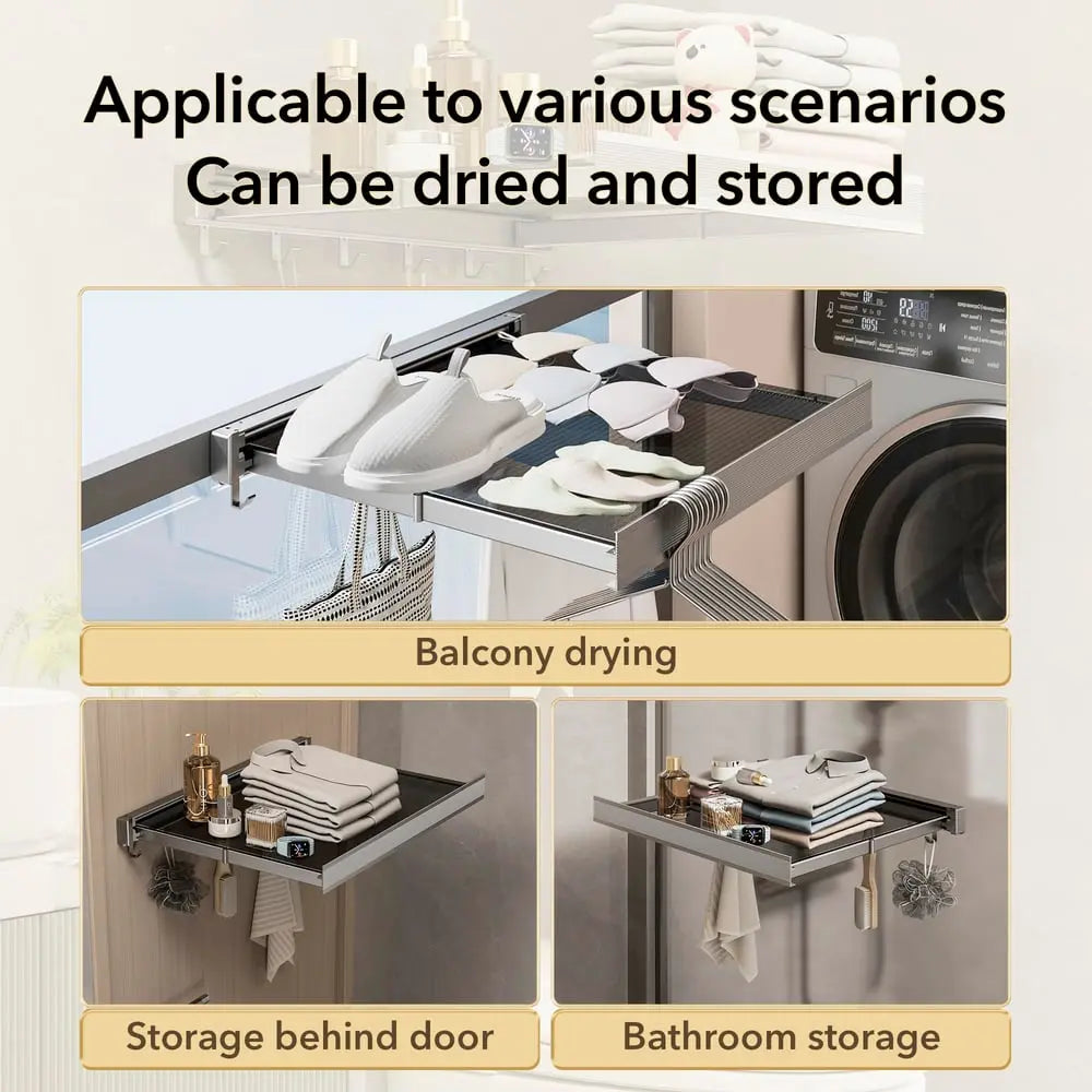 Avtoit | Foldable wall shelf for laundry – space-saving with double drying area