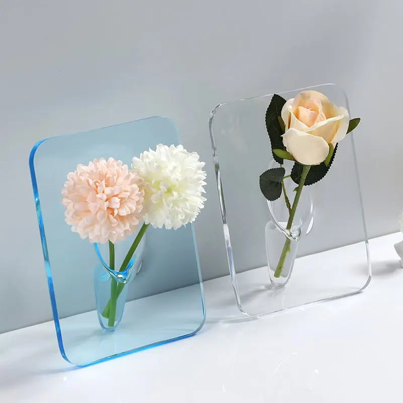 Avtoit | Clear Acrylic Picture Frame Vase – Elegant Home Décor for Single Stems