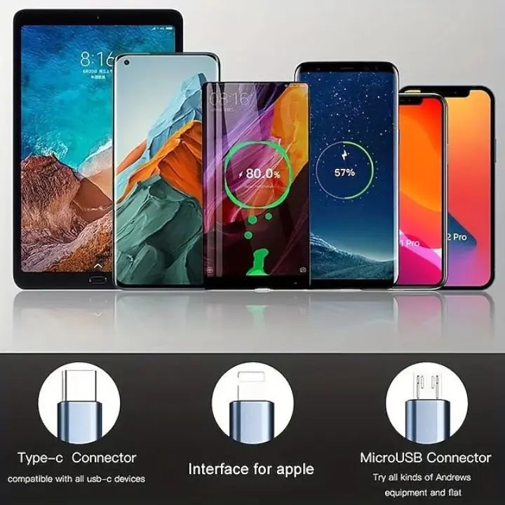 Avtoit | Compact 3-in-1 Fast Charging Cable with Lightning, Micro, and Type-C Connector