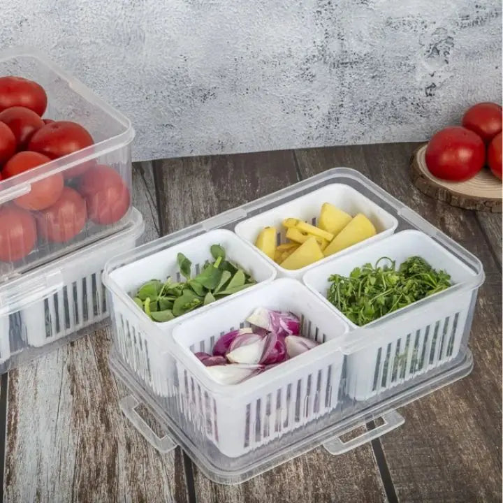 Avtoit | Refrigerator Storage Box – 4-in-1 Organizer for Food