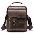 Men's Genuine Leather Shoulder Bag with Adjustable Strap