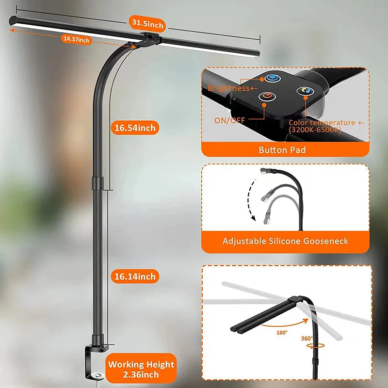 Avtoit | DeskLight - Modern Dual-Head LED Desk Lamp, Stylish Office Lighting