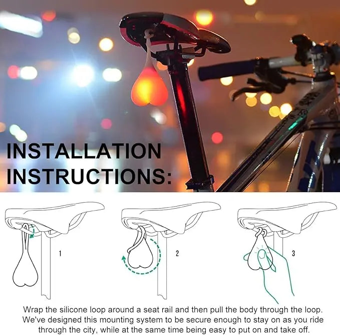 Avtoit | LED bicycle rear light in heart shape – For better visibility in road traffic