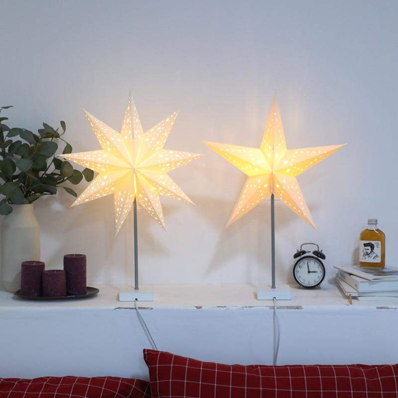 Avtoit | StellarGlow | Radiant LED Star Table Lamp – Wooden Base Ambient Light for Bedroom & Living Room Décor