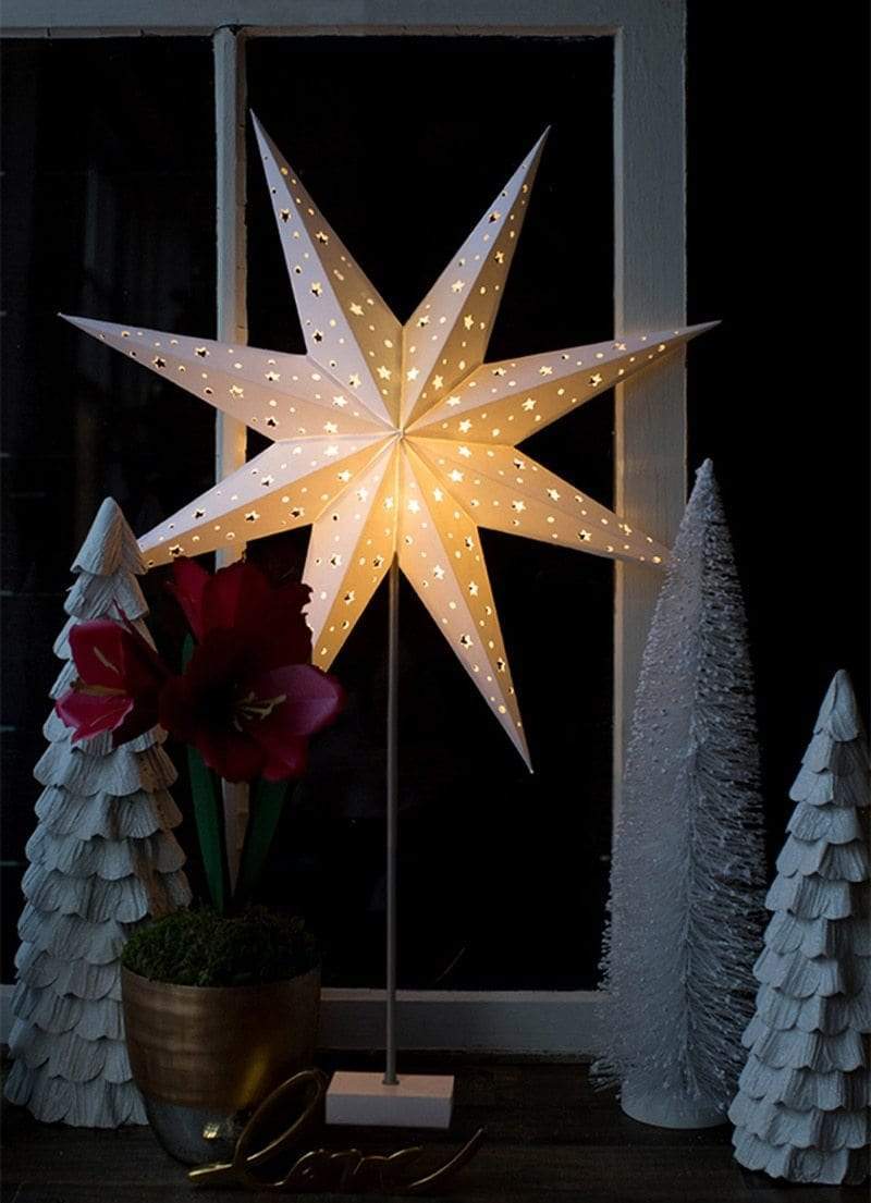 Avtoit | StellarGlow | Radiant LED Star Table Lamp – Wooden Base Ambient Light for Bedroom & Living Room Décor