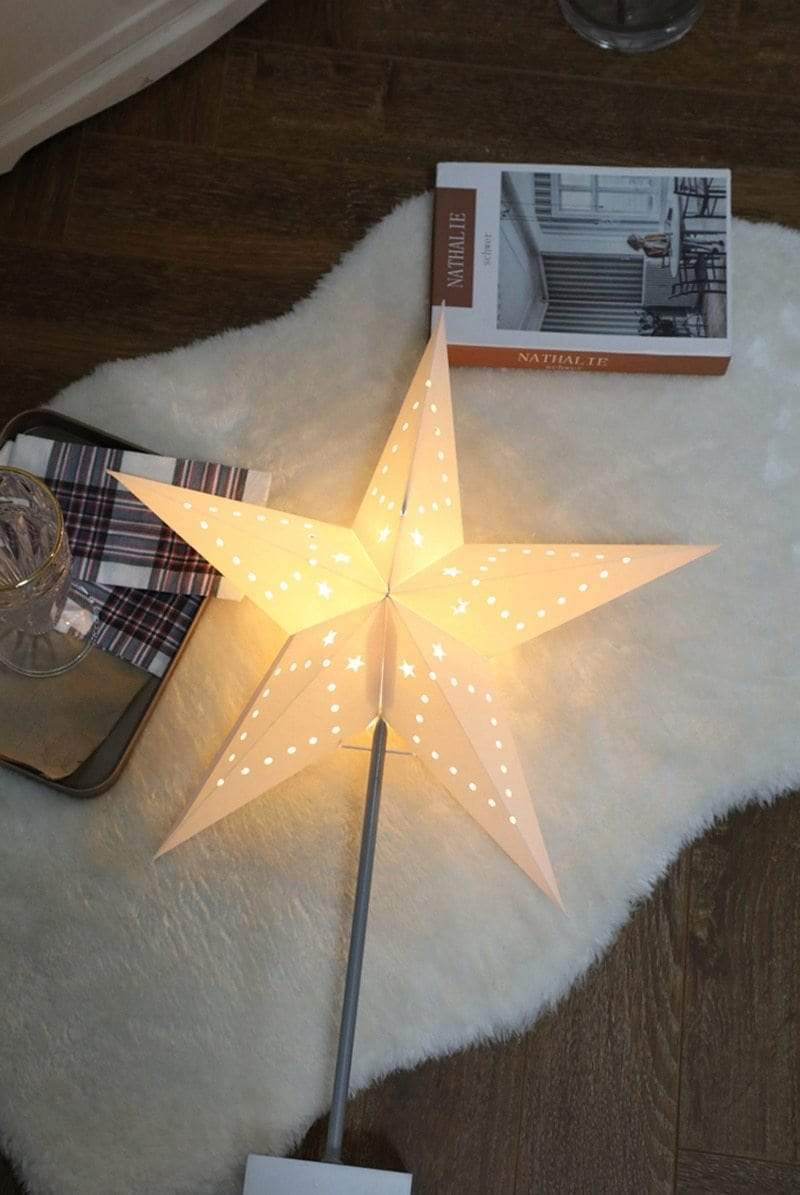 Avtoit | StellarGlow | Radiant LED Star Table Lamp – Wooden Base Ambient Light for Bedroom & Living Room Décor