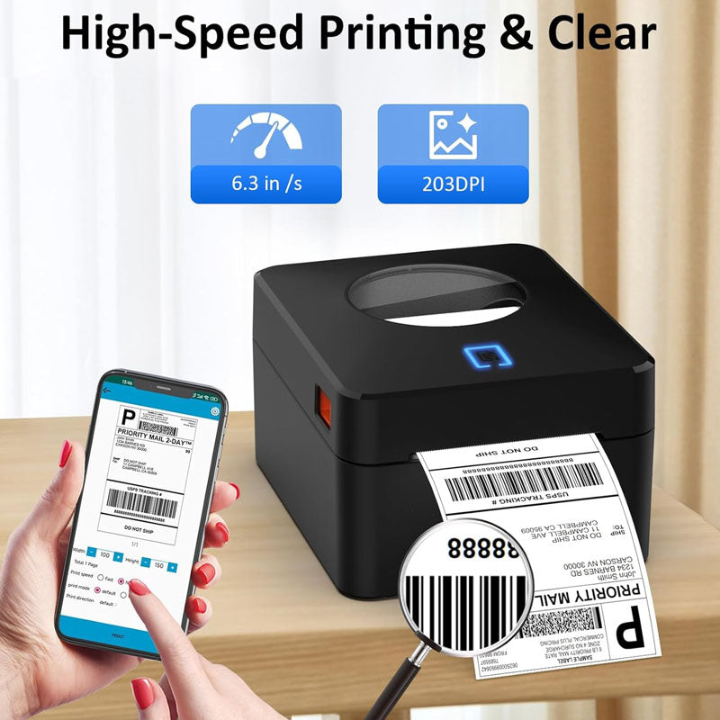 Avtoit | Label Printer  4x6 Bluetooth Thermal Label Printer with Automatic Label Recognition for Shipping Packages