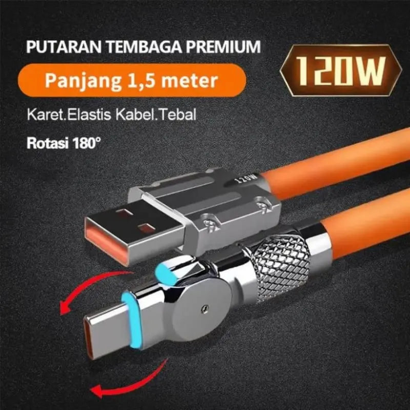 Avtoit | Illuminated 540° Redatable data cable – High quality & fast charging