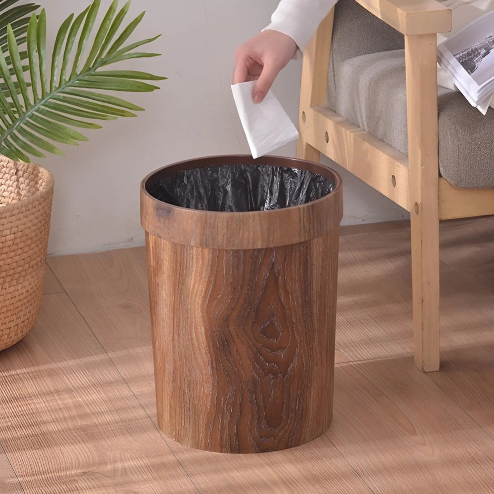 Avtoit | LignoBin – Scandinavian Style Wooden-Effect Waste Bin (8L)