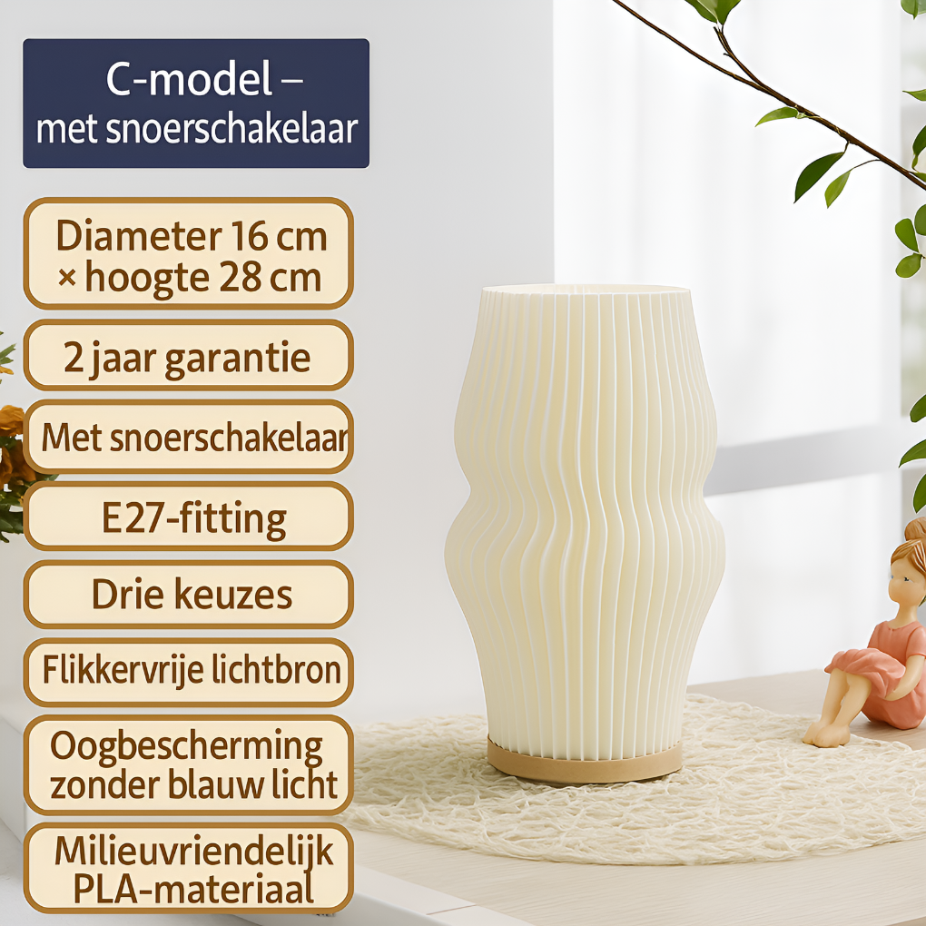 Avtoit | LunaSwirl | Luxury Modern Swirl LED Table Lamp – Elegant Ambient Lighting
