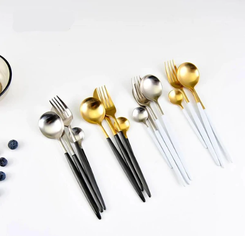 Avtoit | Luxurious Cutlery Set Gold-Silver | 24-piece Stainless Steel Cutlery