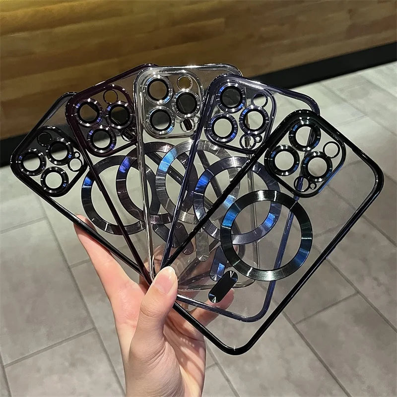 Avtoit | Plating Clear Soft Magnetic Case for iPhone