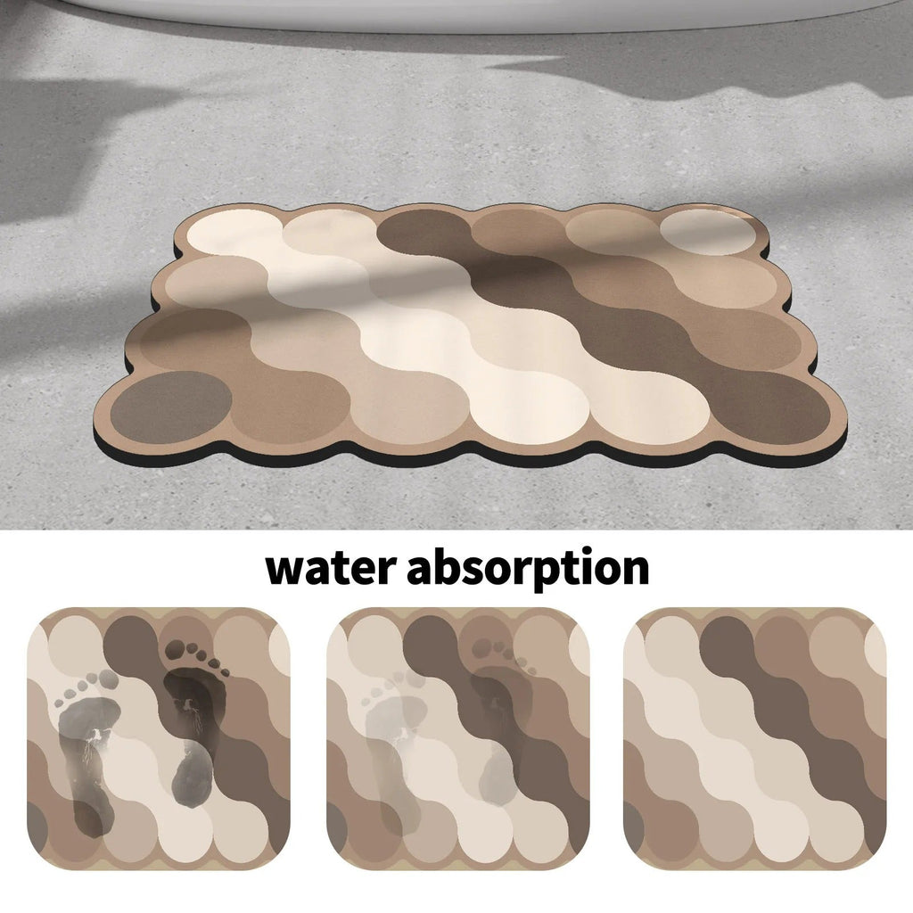 Avtoit | Luxury Diatomite Bathroom Mat Beige | Non-Slip Shower Mat