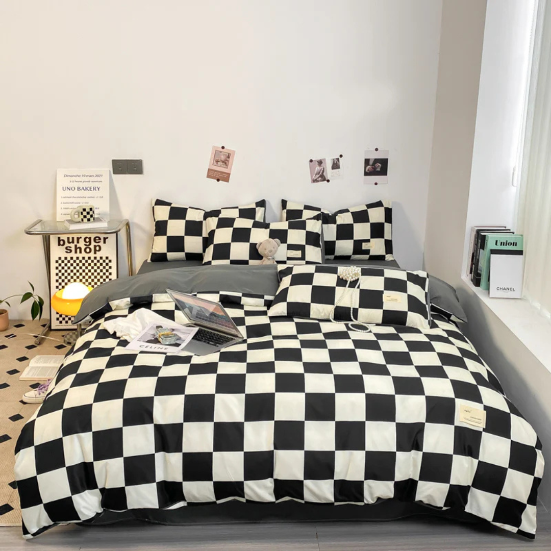Avtoit | Luxury Check Pattern Duvet Cover | High-Quality Bedding 135x200