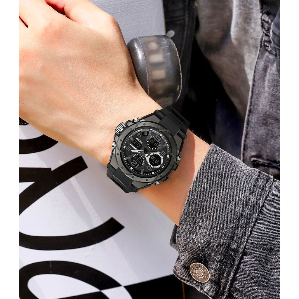 Men's Analog-Digital Military Watch with Multifunction Display
