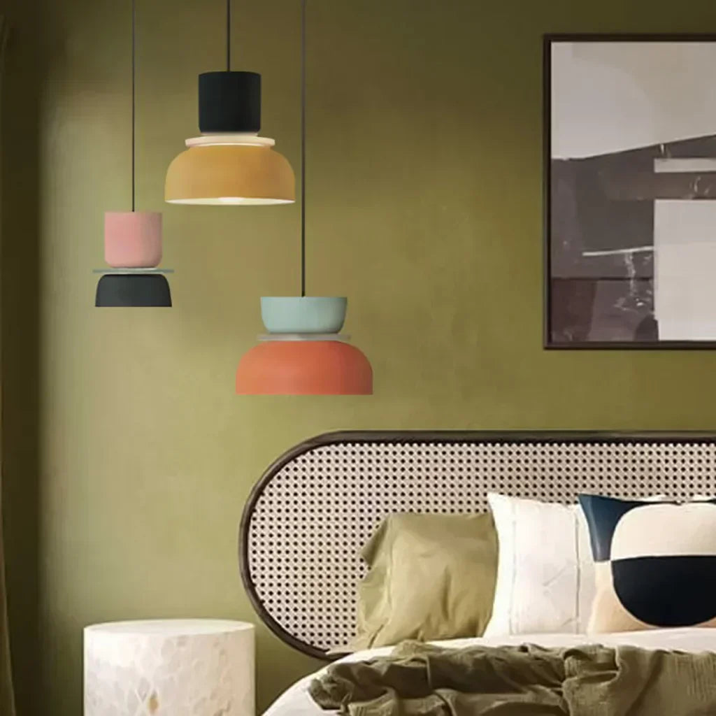 Avtoit | Nordic Color Block Pendant Light Fixture - Modern Hanging Lamp for Kitchen & Dining Room