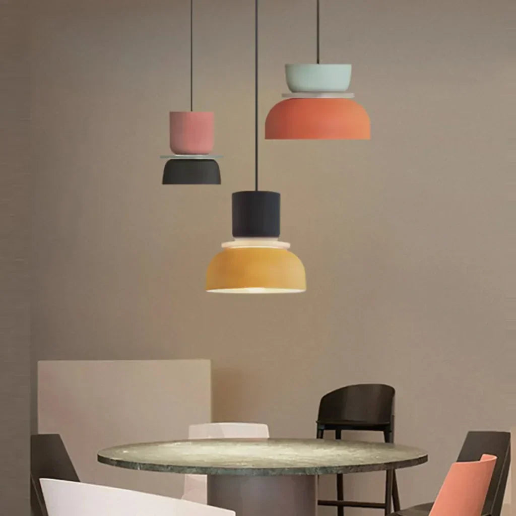 Avtoit | Nordic Color Block Pendant Light Fixture - Modern Hanging Lamp for Kitchen & Dining Room