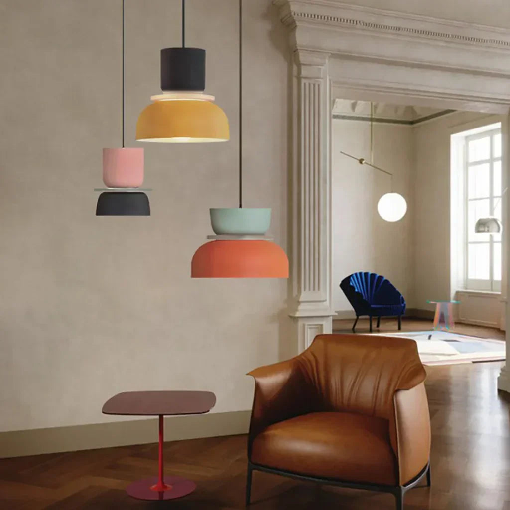 Avtoit | Nordic Color Block Pendant Light Fixture - Modern Hanging Lamp for Kitchen & Dining Room