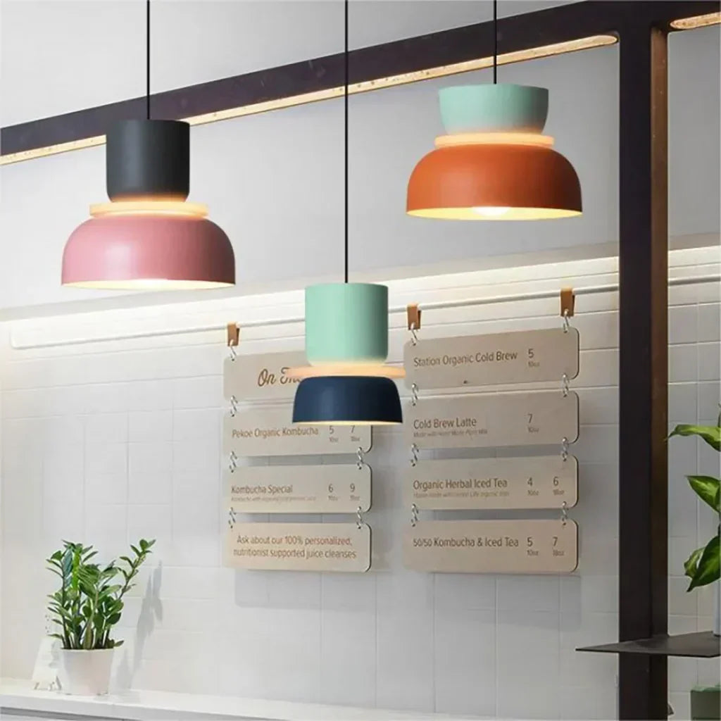 Avtoit | Nordic Color Block Pendant Light Fixture - Modern Hanging Lamp for Kitchen & Dining Room