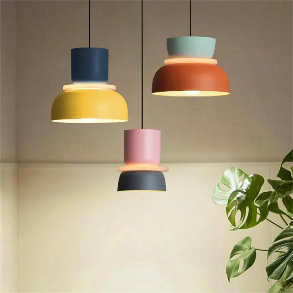 Avtoit | Nordic Color Block Pendant Light Fixture - Modern Hanging Lamp for Kitchen & Dining Room