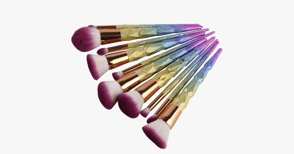 Avtoit | Rainbow Makeup 10-piece Brush Set - Add some rainbow sparkle to your makeup collection