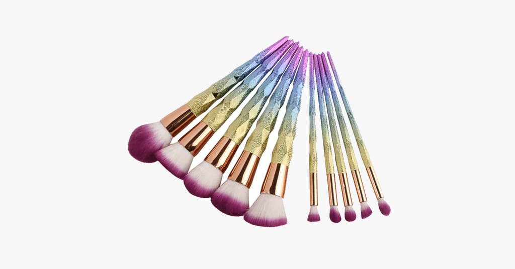 Avtoit | Rainbow Makeup 10-piece Brush Set - Add some rainbow sparkle to your makeup collection