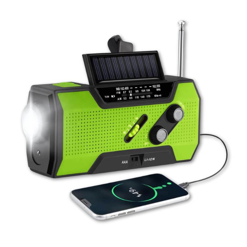 Avtoit | All-In-One Emergency Radio | 4000mAh Battery, Solar & Hand Crank Charging for Outdoor Adventures and Emergency Preparedness