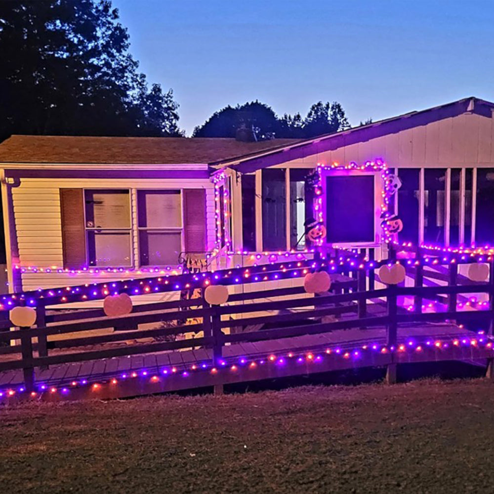 Avtoit | Halloween LED String Lights – Purple and Orange Fairy Lights for Outdoor Terrace, Garden, Street, Home, Christmas, and Party Decor