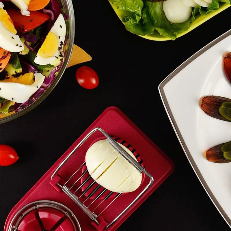 Avtoit | Manual Egg Slicer with Stainless Steel Blades and Sturdy Handle