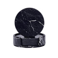 Avtoit | Coastline Vegan Leather Coaster Set | Marble Look | Stylish Protection for Surfaces
