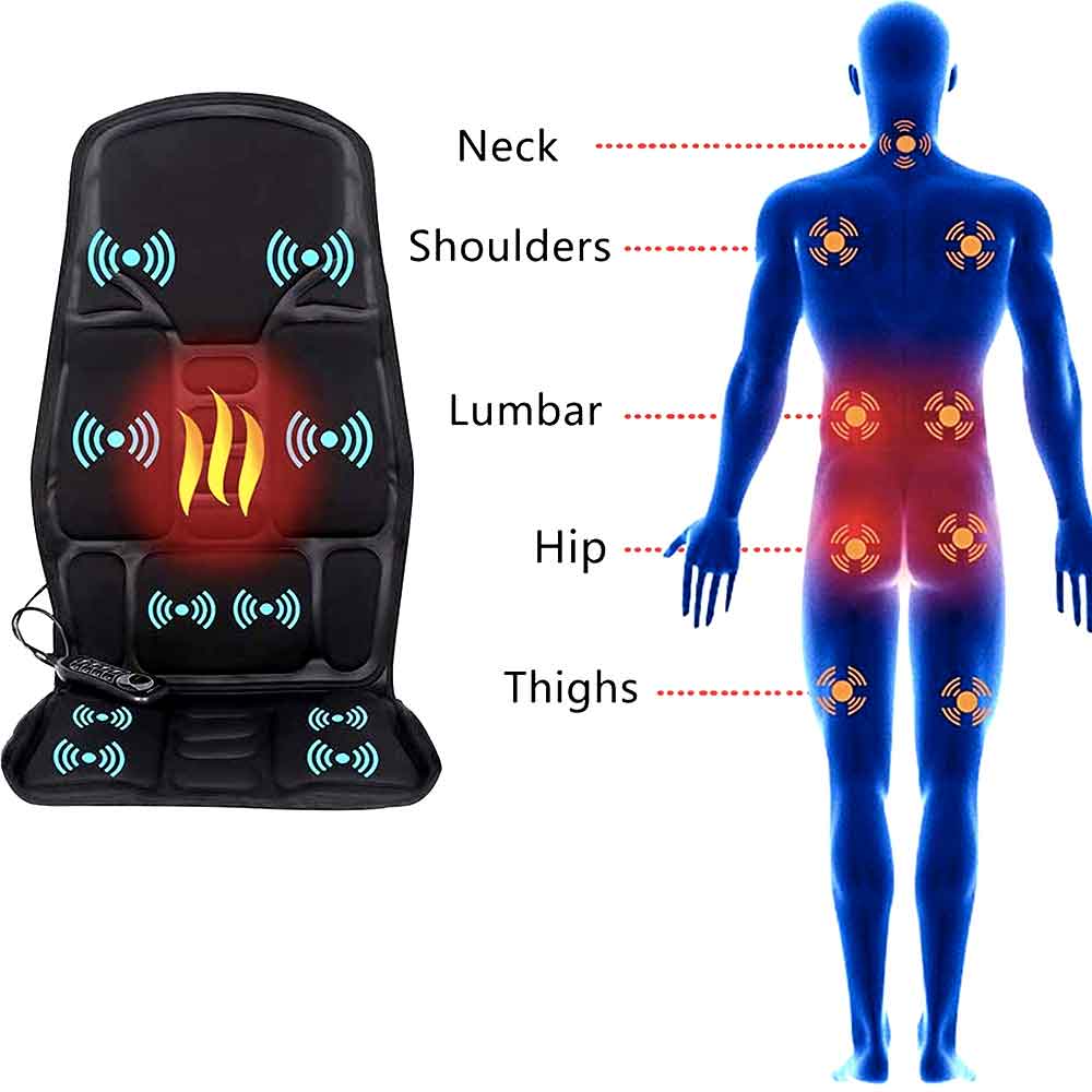 Avtoit | Fashion massage chair pad with heated neck pillow for car and home