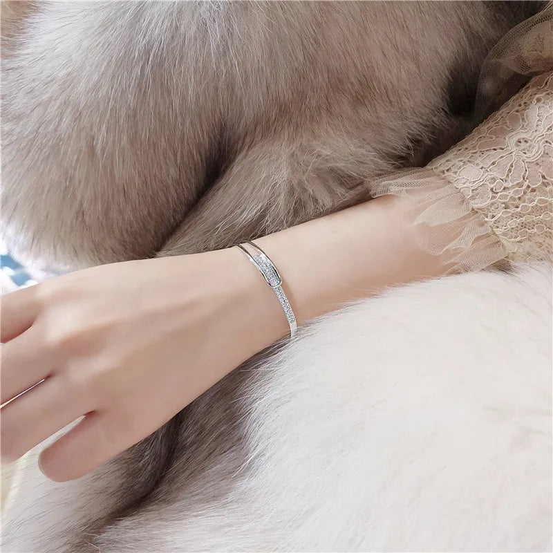 Avtoit | Open bracelet made of 925 sterling silver with zirconia