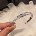 Avtoit | Open bracelet made of 925 sterling silver with zirconia