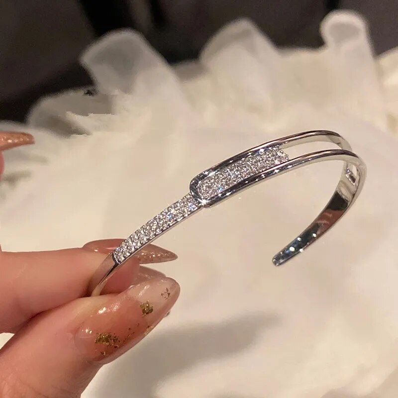 Avtoit | Open bracelet made of 925 sterling silver with zirconia