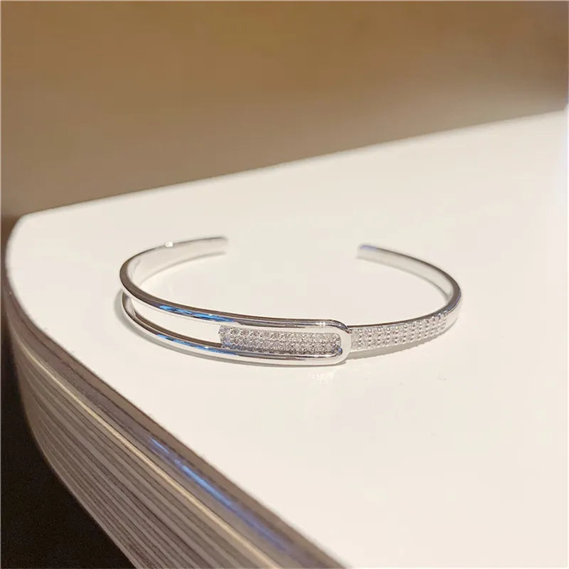 Avtoit | Open bracelet made of 925 sterling silver with zirconia