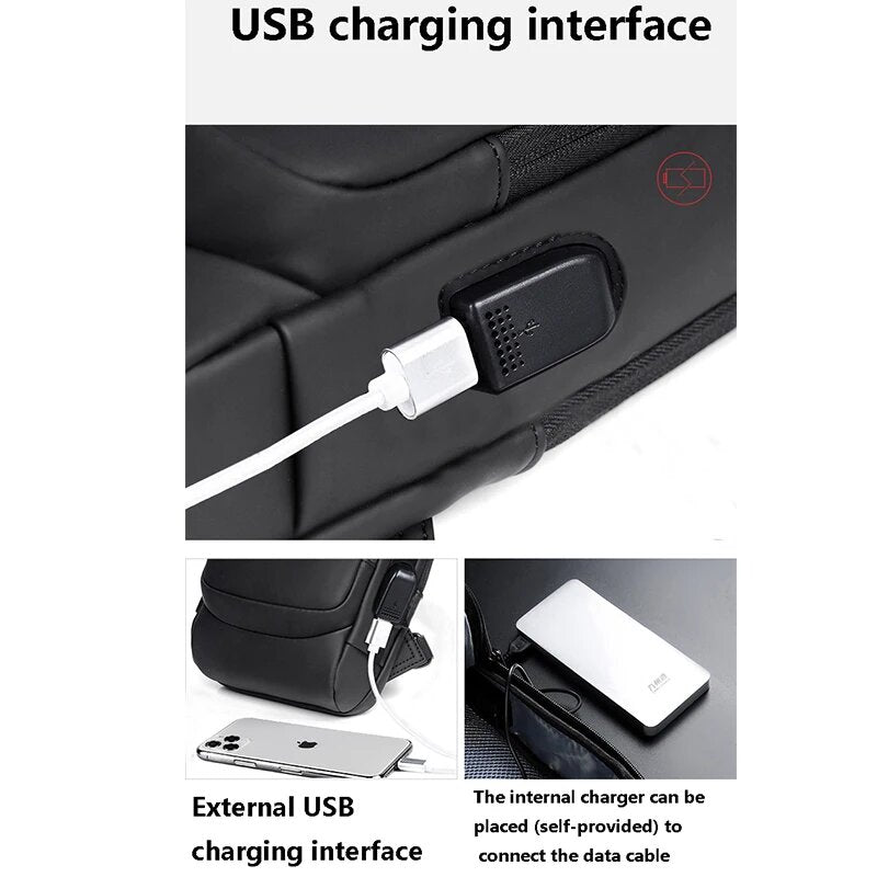 Avtoit | Men’s Bag with USB Charger – Anti-Theft Crossbody Chest Bag