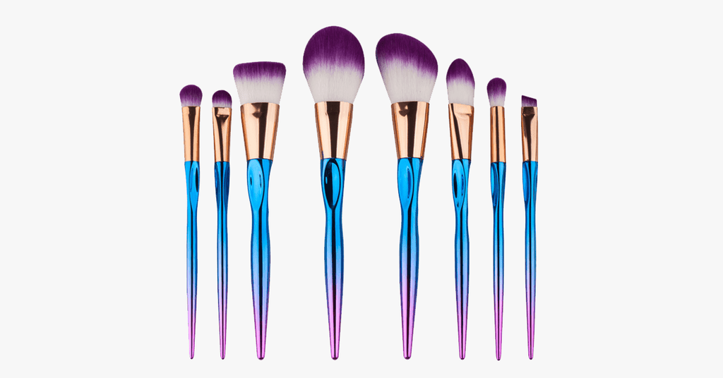 Avtoit | 8-piece rainbow mermaid brush set – Get ready for any occasion with a flawless look