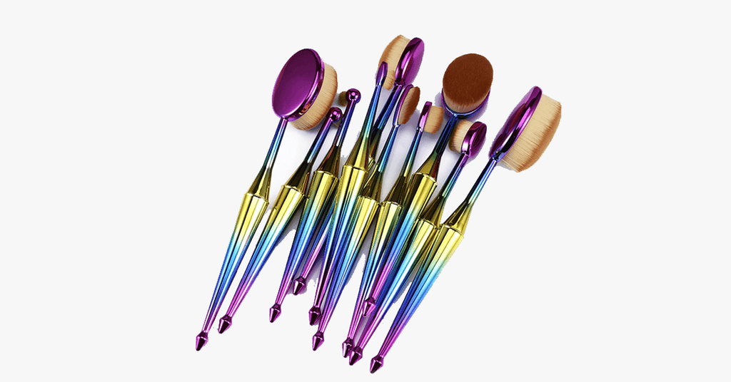 Avtoit | Mermaid 10-piece oval brush set - Add some extra color to your makeup brushes