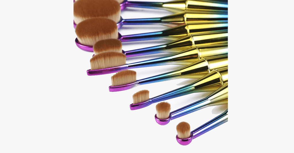 Avtoit | Mermaid 10-piece oval brush set - Add some extra color to your makeup brushes