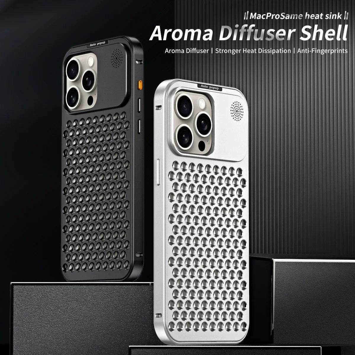 Avtoit | Breathable Perfume Aluminum alloy Heat Dissipation Phone Case For iPhone 12 13 14 15 Pro Max Plus Detachable Cover