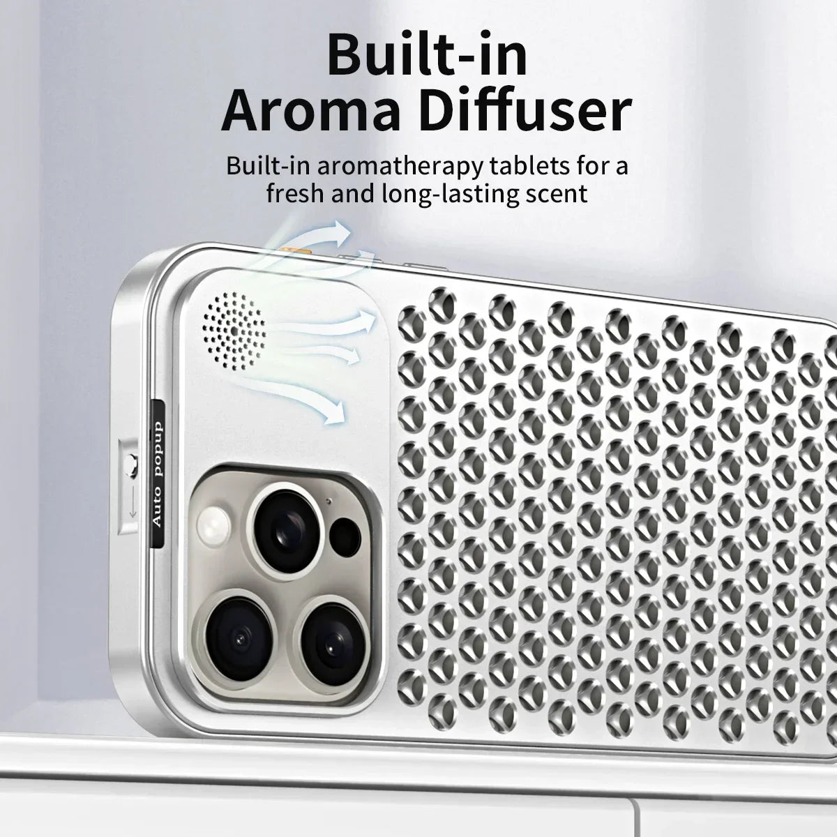 Avtoit | Breathable Perfume Aluminum alloy Heat Dissipation Phone Case For iPhone 12 13 14 15 Pro Max Plus Detachable Cover