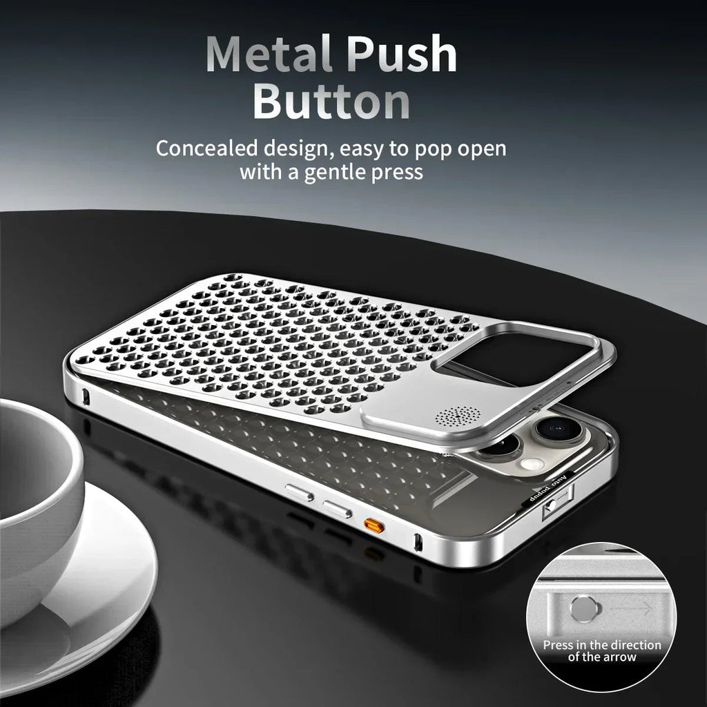 Avtoit | Breathable Perfume Aluminum alloy Heat Dissipation Phone Case For iPhone 12 13 14 15 Pro Max Plus Detachable Cover