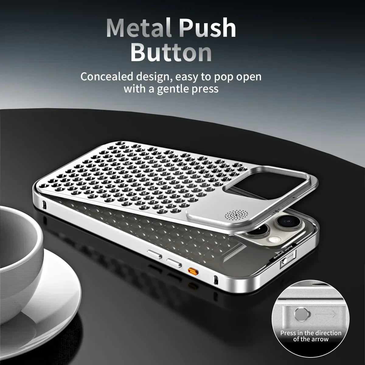 Avtoit | Breathable Perfume Aluminum alloy Heat Dissipation Phone Case For iPhone 12 13 14 15 Pro Max Plus Detachable Cover