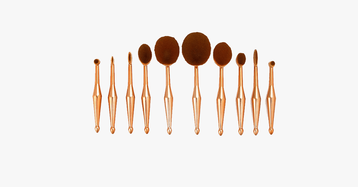 Avtoit | Oval Brush Set in Metallic Gold - Gives you the ultimate blending you need!