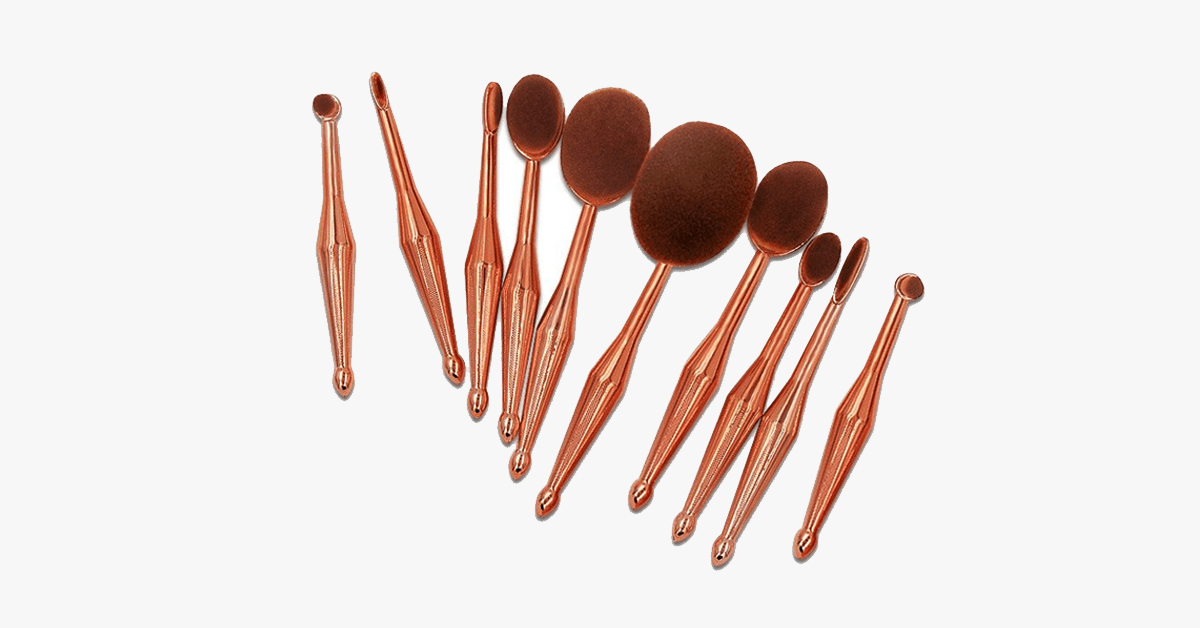 Avtoit | Oval Brush Set in Metallic Gold - Gives you the ultimate blending you need!